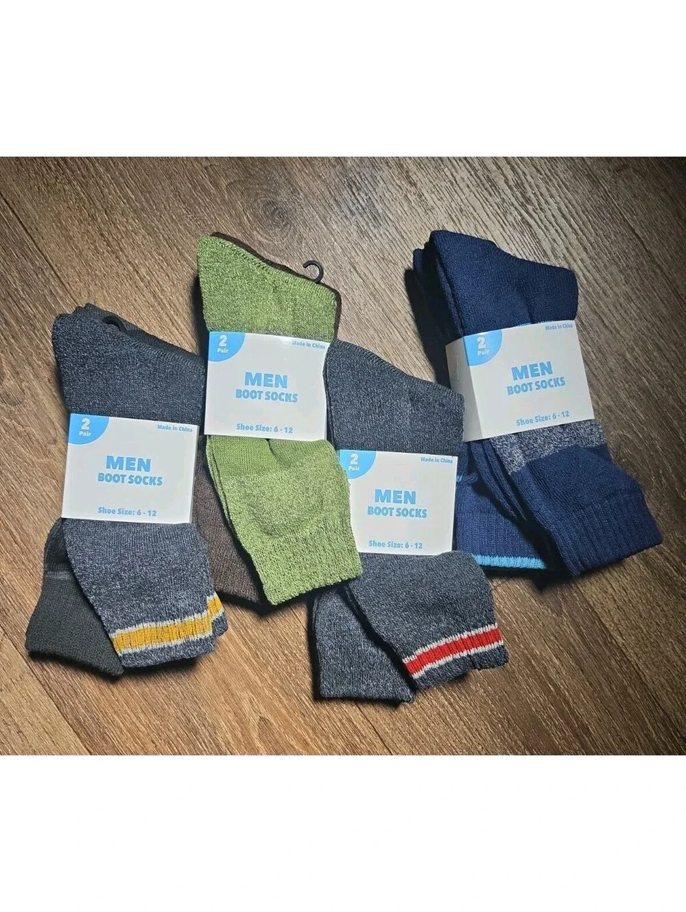 NWT Men's Boot Socks, Shoe Size 6-12, 8 Count, # 54